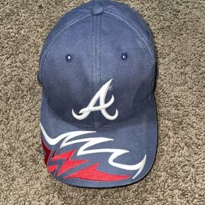 Vintage Atlanta Braves MLB Mens‎ Adjustable Blue Red Shark tooth Cap/Hat Annco